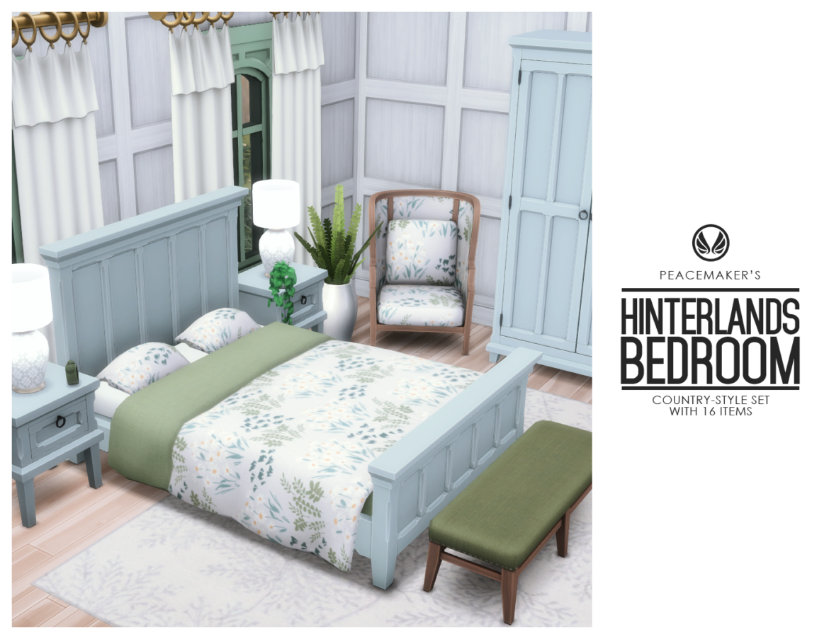 HINTERLANDS COUNTRY STYLE BEDROOM BY SIMSATIONAL DESIGNS